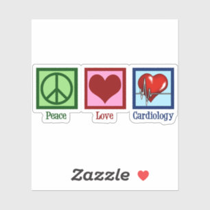 Peace Love Cardiology Heart Surgeon Hartslag Sticker