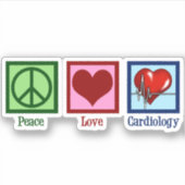 Peace Love Cardiology Heart Surgeon Hartslag Sticker (Voorkant)