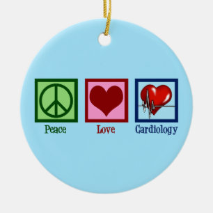 Peace Love Cardiology Heart Surgeon Heartbeat Keramisch Ornament