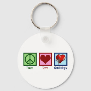 Peace Love Cardiology Heart Surgeon Heartbeat Sleutelhanger