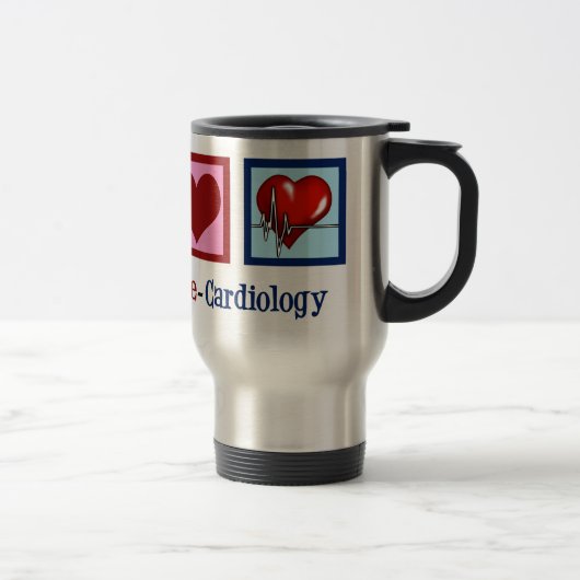 Peace Love Cardiology-kerst Reisbeker (Rechts)