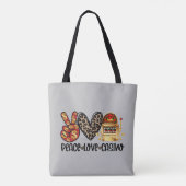 Peace Love Casino over Grey Tote Bag (Achterkant)