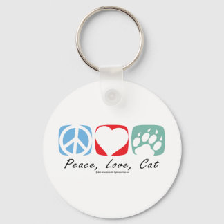 Peace Love Cat Sleutelhanger