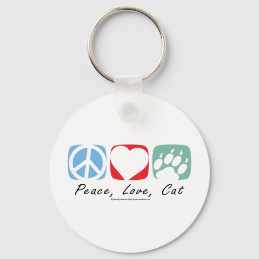 Peace Love Cat Sleutelhanger (Voorkant)