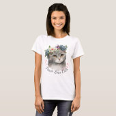 Peace love Cat T-shirt voor dames (Voorkant volledig)