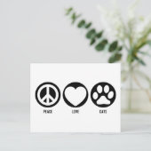 Peace Love Cats Briefkaart (Staand voorkant)