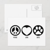 Peace Love Cats Briefkaart (Voorkant / Achterkant)