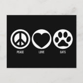 Peace Love Cats Briefkaart (Voorkant)