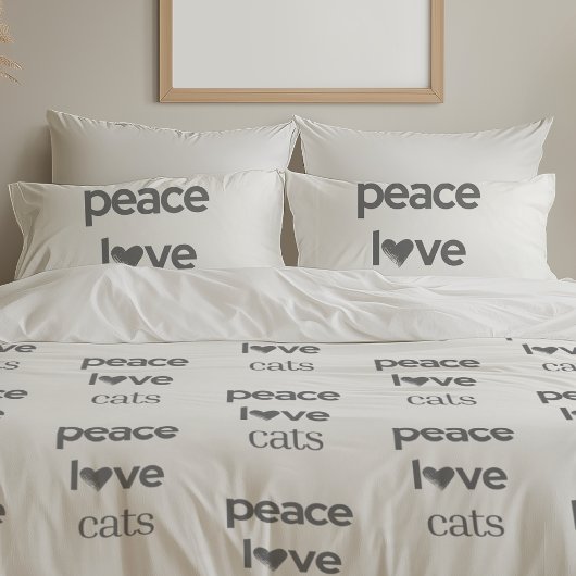 Peace Love Cats | Cat Mom Lover Modern Home Decor Kussensloop