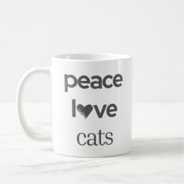Peace Love Cats | Cat Mom Lover Modern Statement Koffiemok