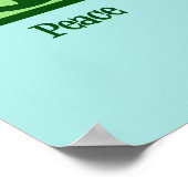 Peace Love Cats Cute Blauwgroen Poster (Hoek)