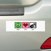 Peace Love Cats Cute Bumpersticker (Op auto)