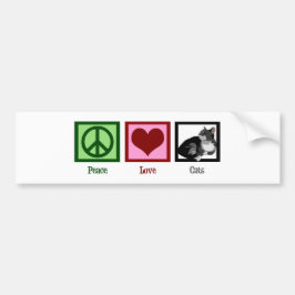 Peace Love Cats Cute Bumpersticker