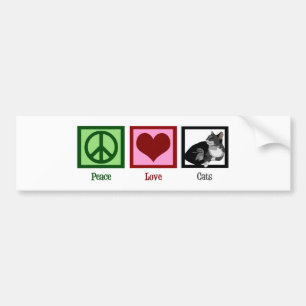 Peace Love Cats Cute Bumpersticker