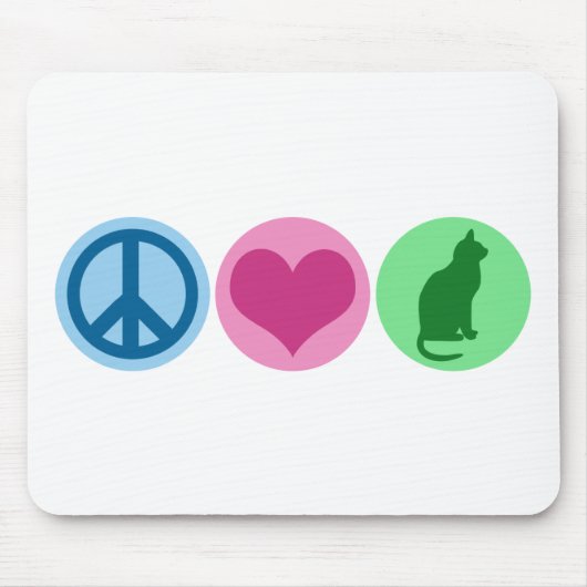 Peace Love Cats Muismat (Voorkant)