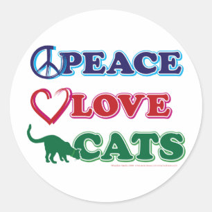 Peace-Love-Cats Ronde Sticker
