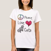 Peace Love Cats T-shirt (Voorkant)