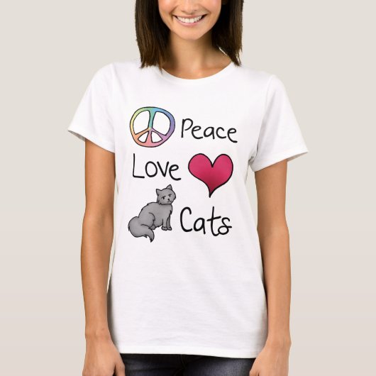 Peace Love Cats T-shirt (Voorkant)