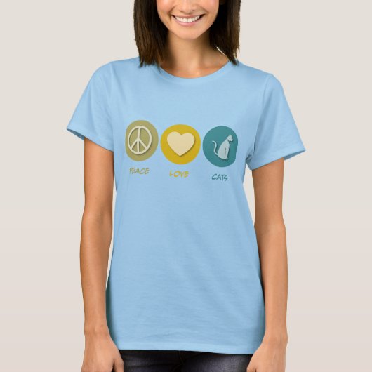 Peace Love Cats T-shirt (Voorkant)
