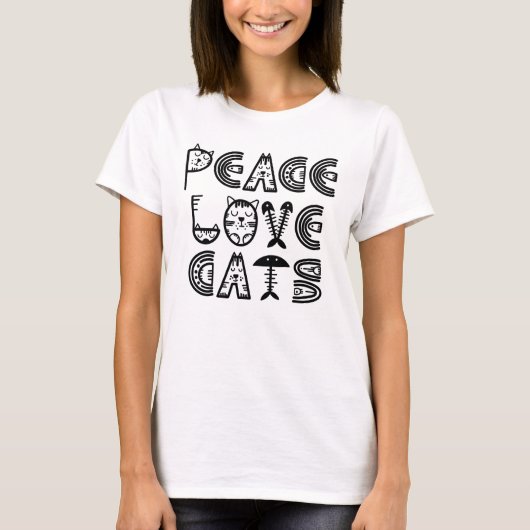 Peace Love Cats T-Shirt (Voorkant)