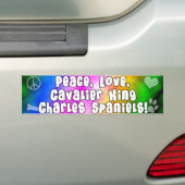 Peace Love Cavalier King Charles Bumpersticker (Op auto)