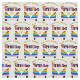 Peace Love Cavaliers King Charles Spaniel Fabric Stof