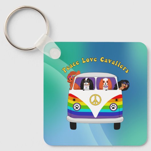 Peace Love Cavaliers Sleutelhanger (Voorkant)