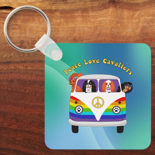 Peace Love Cavaliers Sleutelhanger (Voorkant)