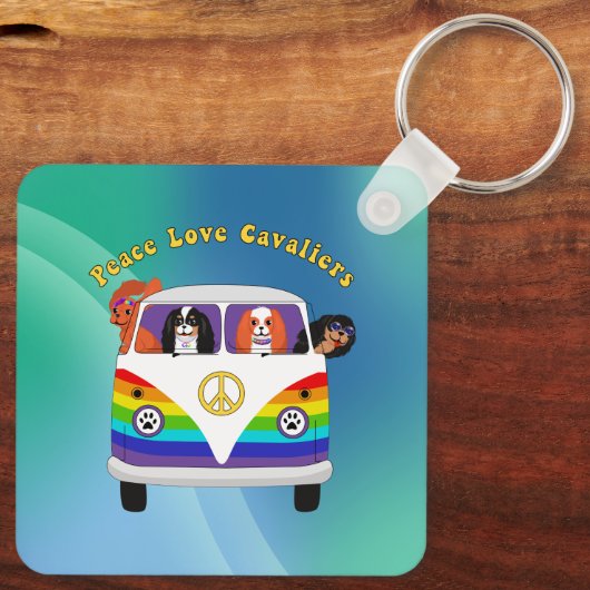 Peace Love Cavaliers Sleutelhanger (Achterkant)