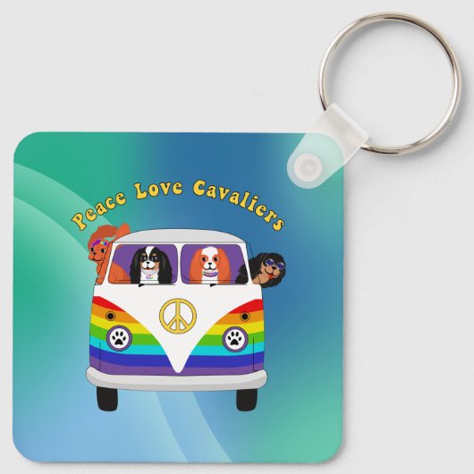 Peace Love Cavaliers Sleutelhanger (Achterkant)