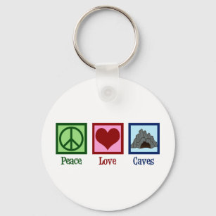 Peace Love Caves Sleutelhanger