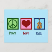 Peace Love Cello Briefkaart (Voorkant)