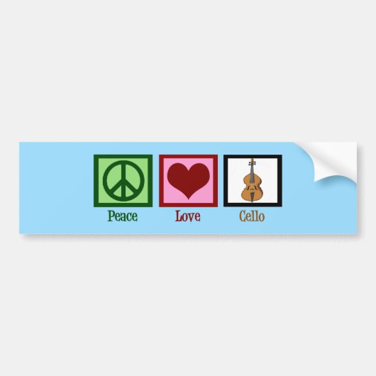 Peace Love Cello Bumpersticker (Voorkant)