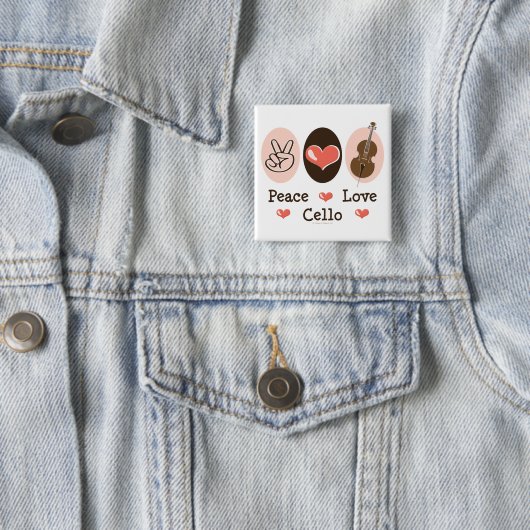 Peace Love Cello Button (In situ)