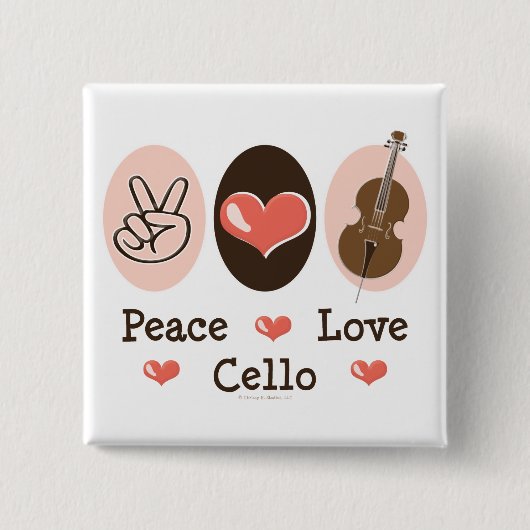 Peace Love Cello Button (Voorkant)