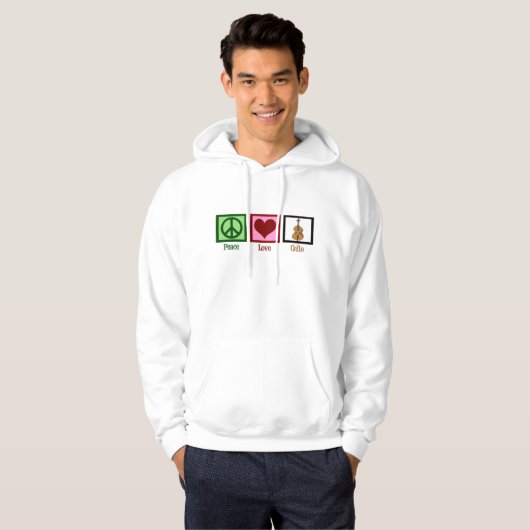 Peace Love Cello Cellist Hoodie (Voorkant volledig)