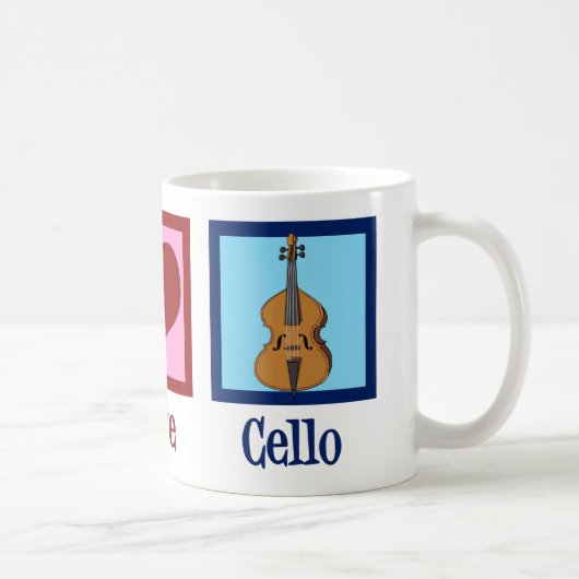Peace Love Cello Cute Cellist Koffiemok (Rechts)