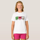 Peace Love Cello Cute Girls T-shirt (Voorkant volledig)