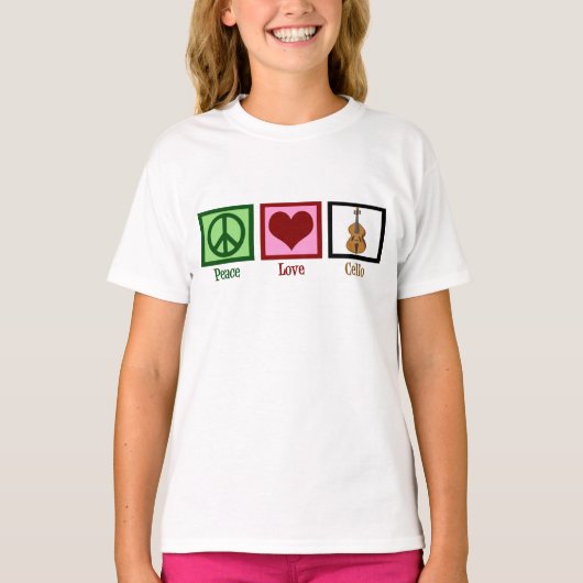 Peace Love Cello Cute Girls T-shirt (Voorkant)