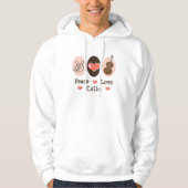 Peace Love Cello Hooded Sweatshirt (Voorkant)