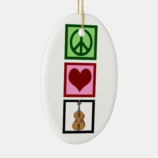 Peace Love Cello Keramisch Ornament (Rechts)