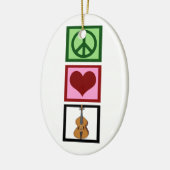 Peace Love Cello Keramisch Ornament (Links)