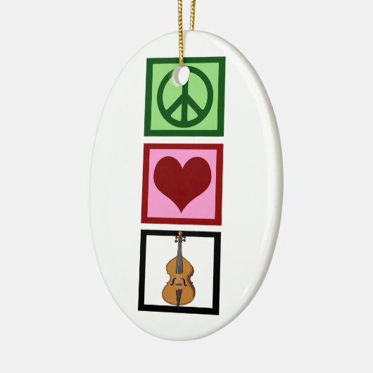 Peace Love Cello Keramisch Ornament (Links)