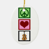 Peace Love Cello Keramisch Ornament (Voorkant)