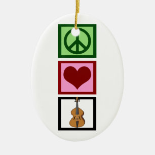 Peace Love Cello Keramisch Ornament