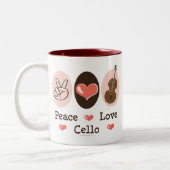 Peace Love Cello-Mok Tweekleurige Koffiemok (Links)