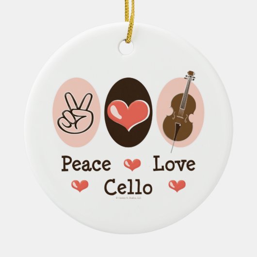 Peace Love Cello Ornament (Voorkant)