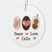 Peace Love Cello Ornament (Links)
