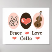 Peace Love Cello Poster (Voorkant)