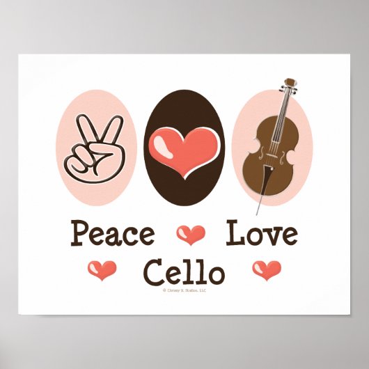 Peace Love Cello Poster (Voorkant)